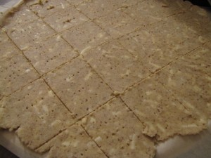 Cracker dough close up